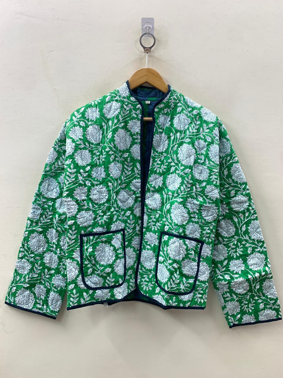 Katoenen quilted jasje Emerald