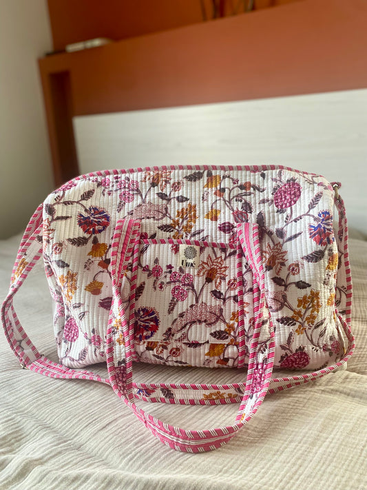 Weekendtas met bloemenmotief