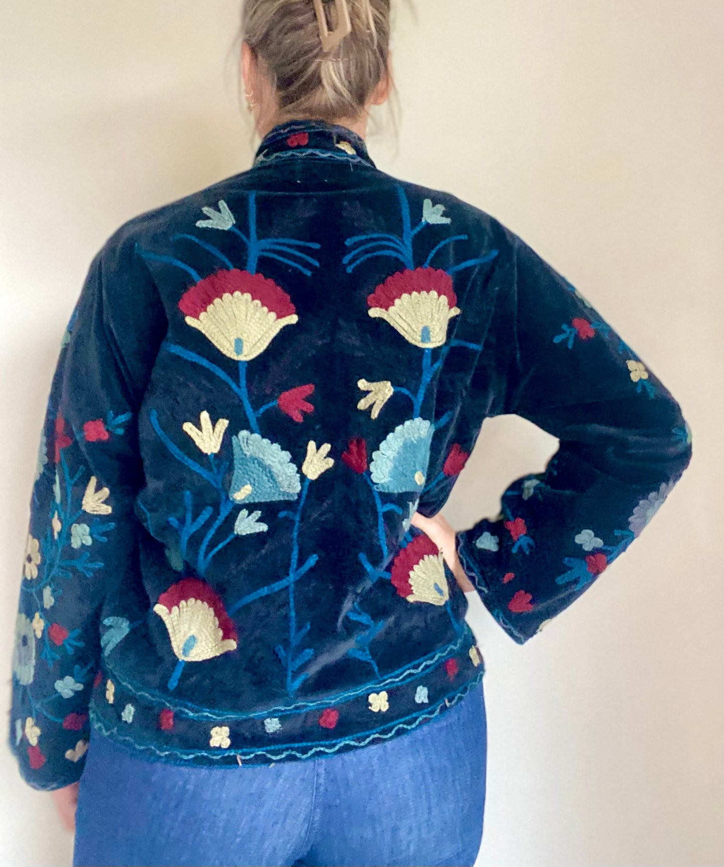 Suzani velvet jasje zwart