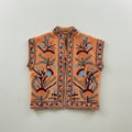 Suzani gilet velvet koraal