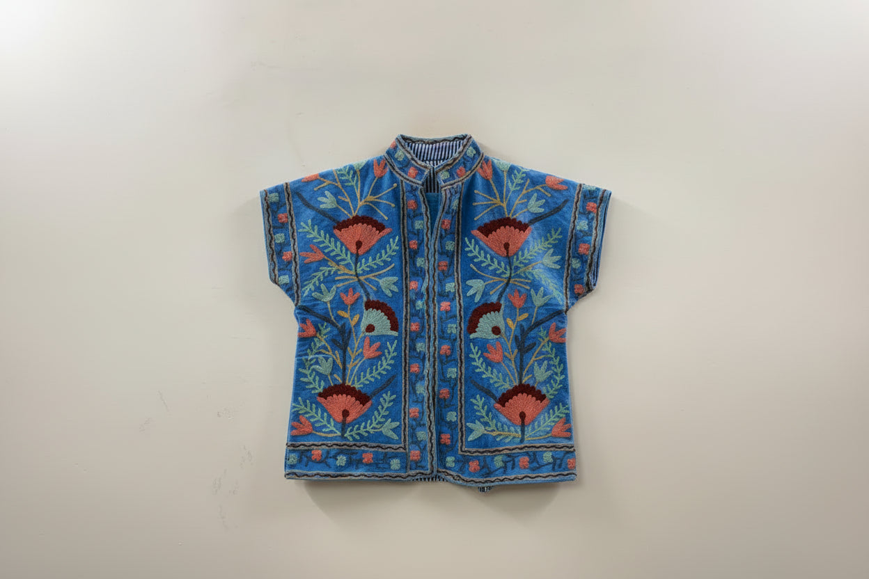 Suzani velvet blauw mouwloos