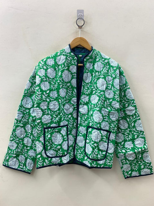 Katoenen quilted jasje Emerald