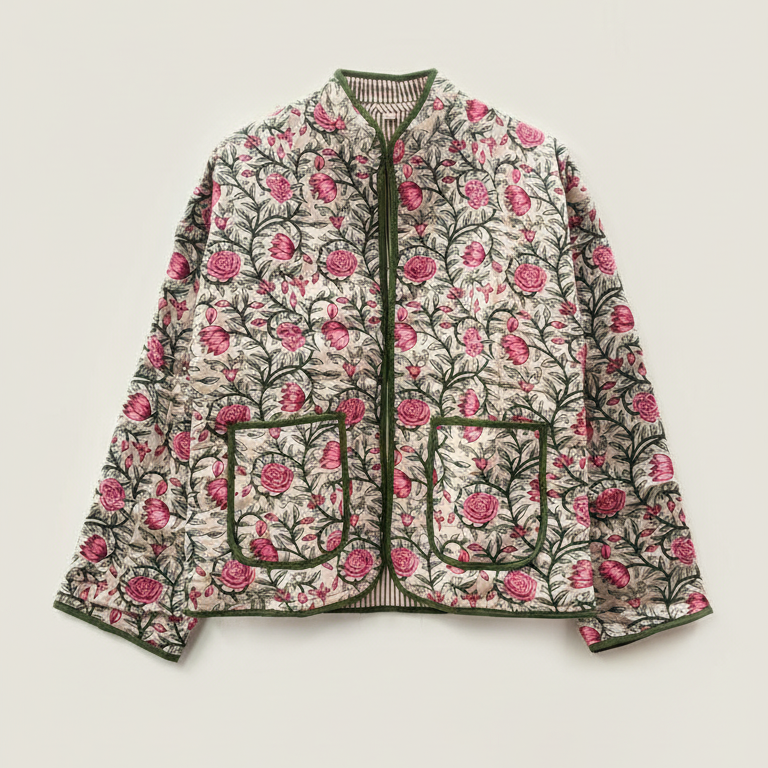 Katoenen quilted jasje Elara