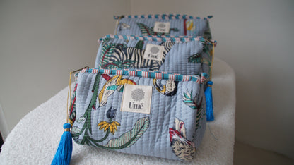 Toilettas lichtblauw jungle