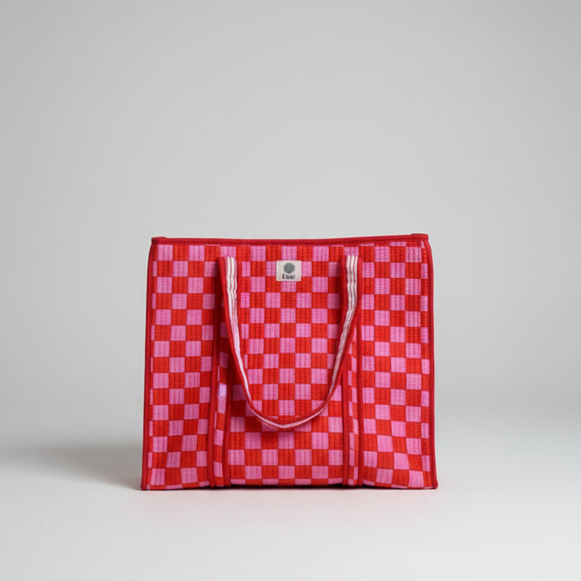 Draagtas red/pink checker 🟥