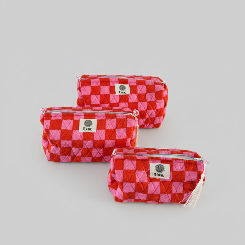 Toilettas Red/Pink Checker