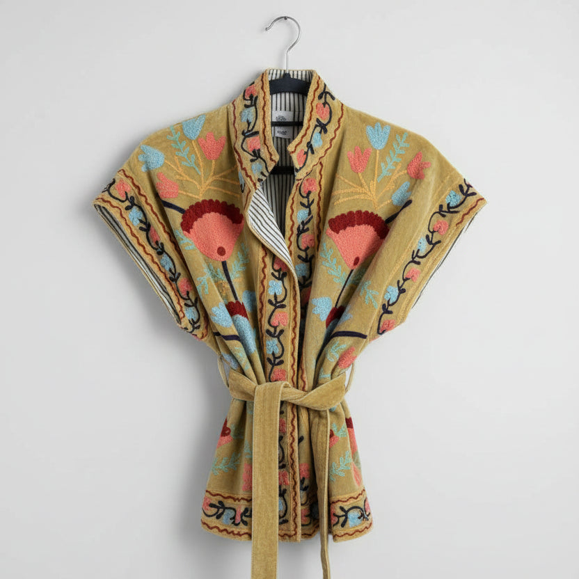 Suzani vest velvet