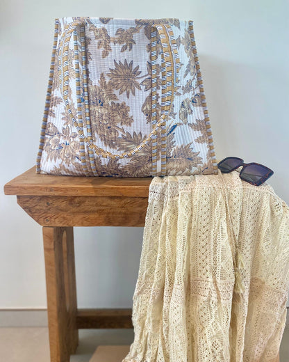 Draagtas Floral Beige