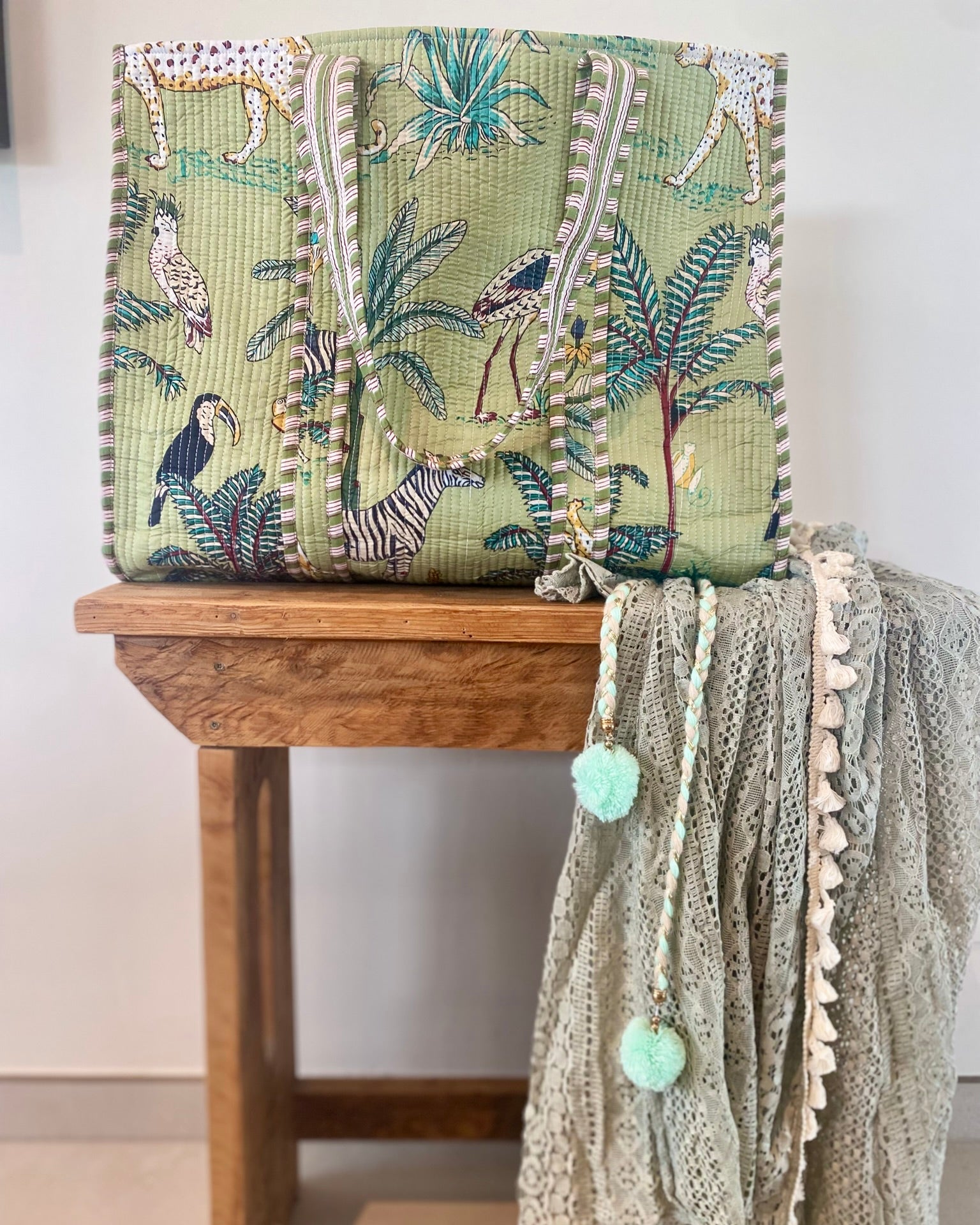 Draagtas Tropical Green