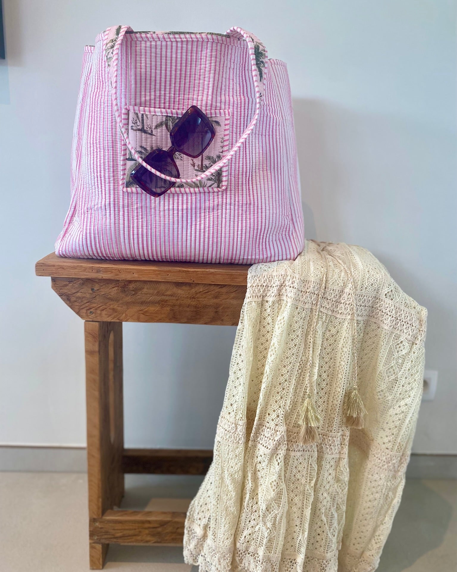 Draagtas Palmtree Pink