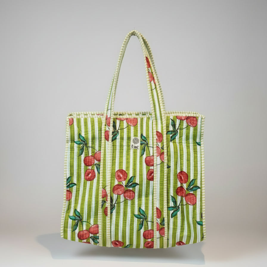 Draagtas Cherry Green met rits