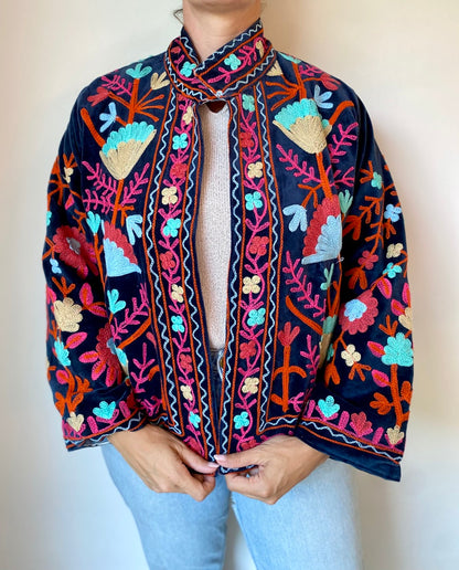 Suzani velvet jasje donkerblauw N°2