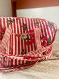 Weekendtas rood met kersen