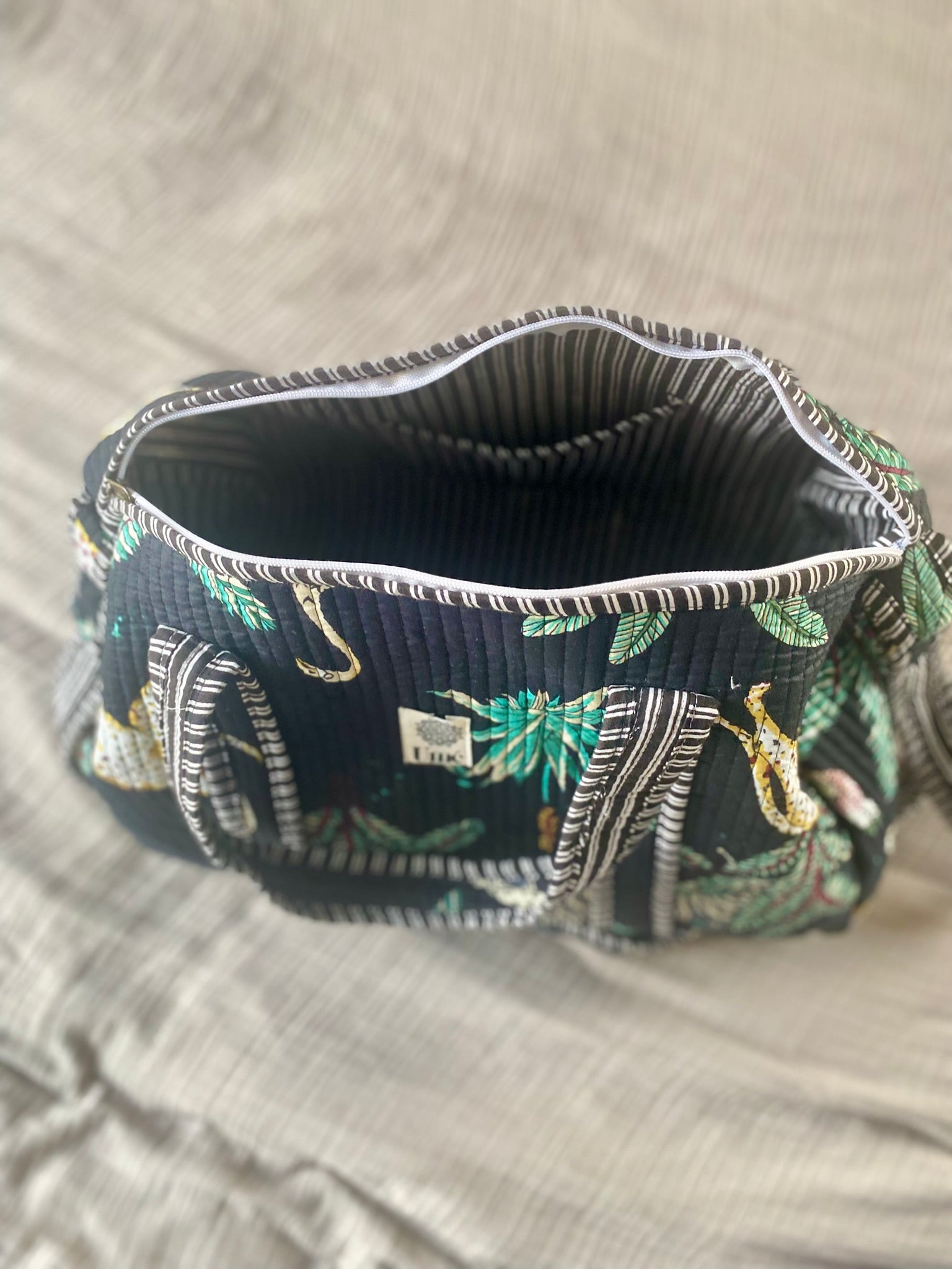 Weekendtas jungle donkerblauw