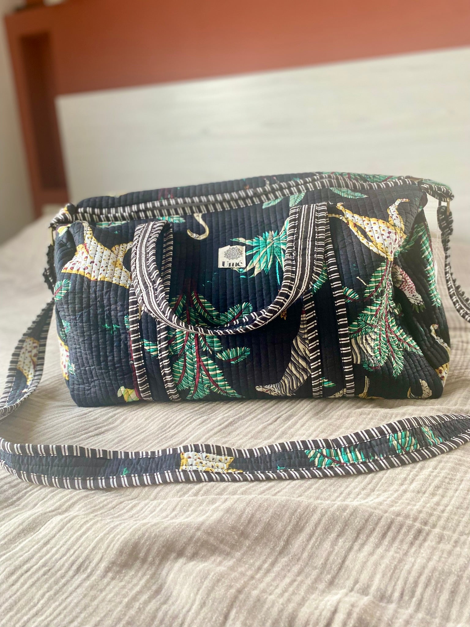 Weekendtas jungle donkerblauw