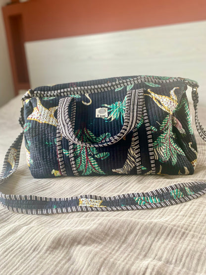 Weekendtas jungle donkerblauw