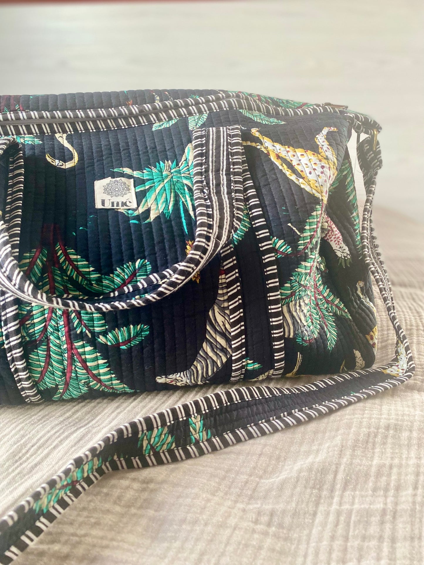 Weekendtas jungle donkerblauw