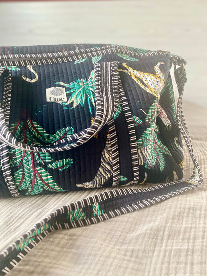 Weekendtas jungle donkerblauw