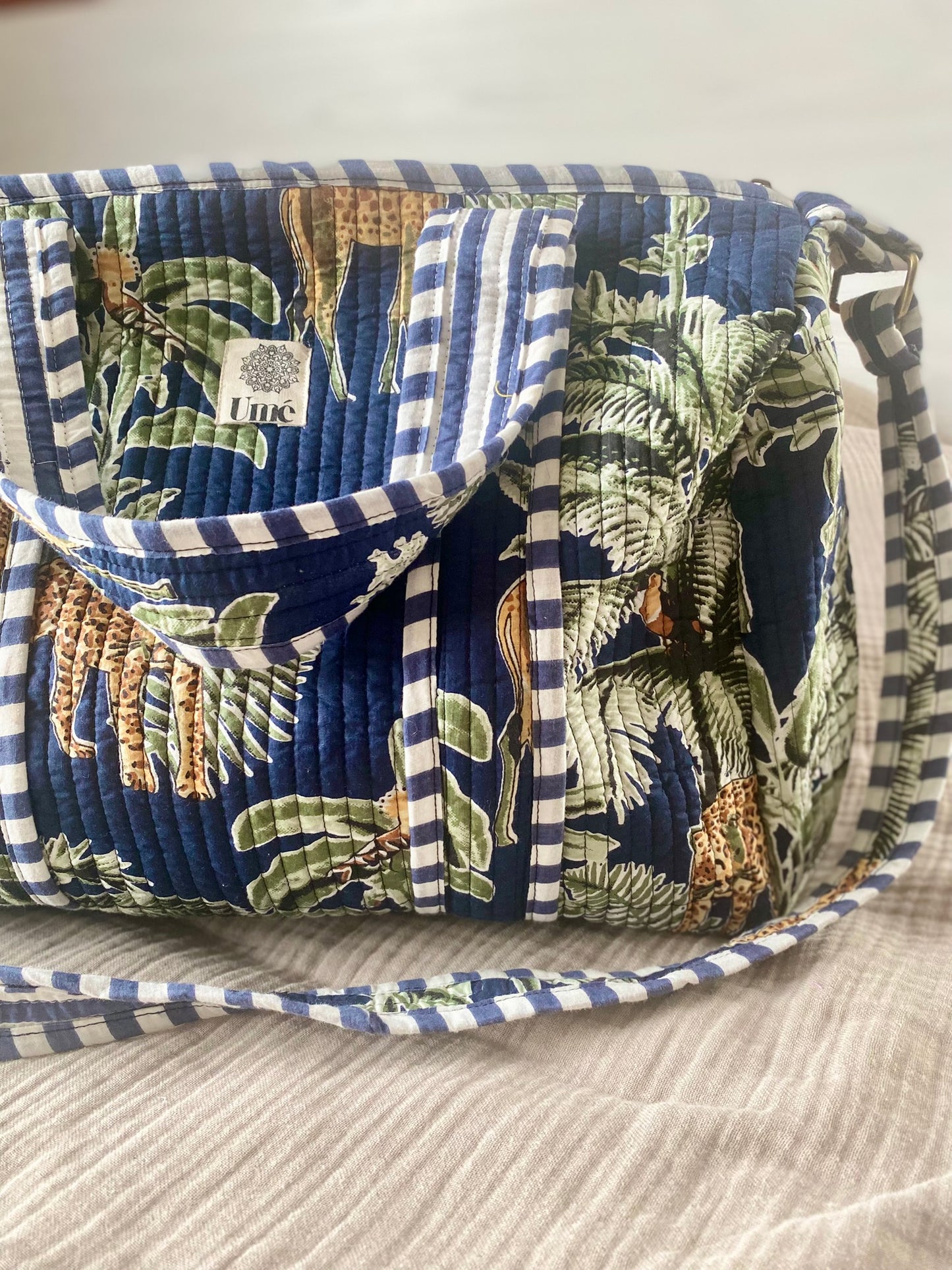 Weekendtas jungle blauw