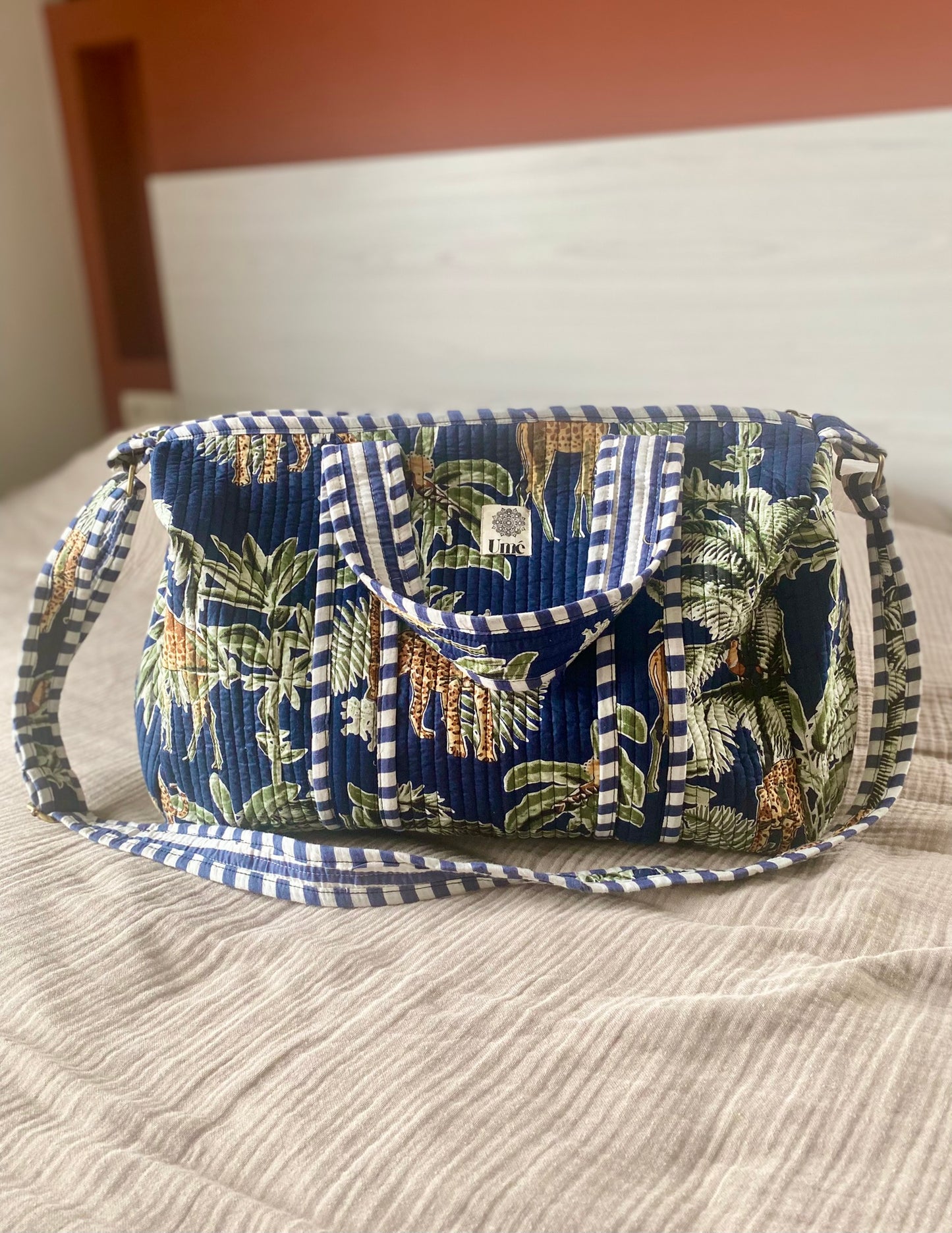 Weekendtas jungle blauw