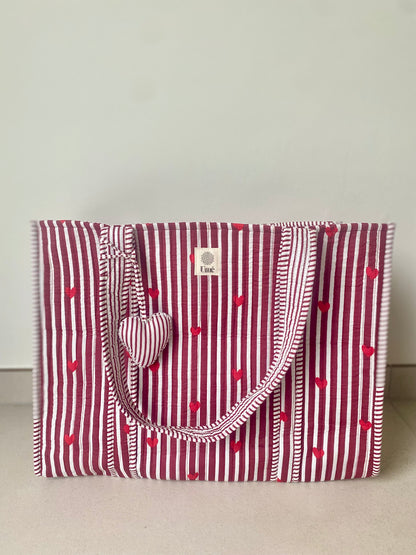 Draagtas burgundy met hartje