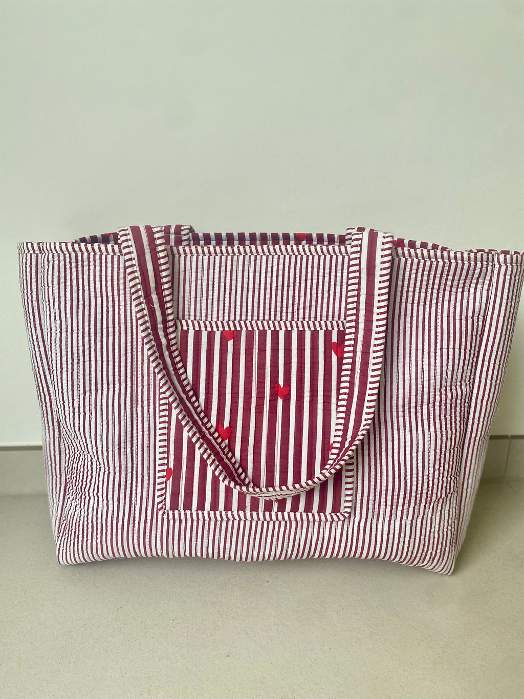 Draagtas burgundy met hartje