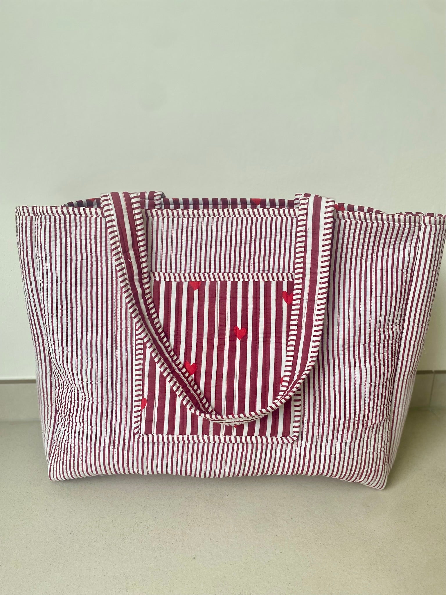 Draagtas burgundy met hartje