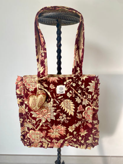 Totebag Burgundy Bloom