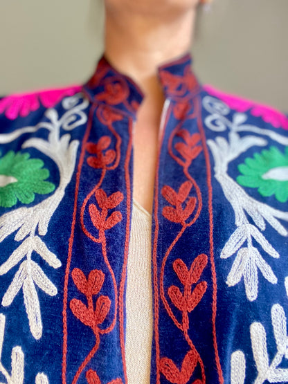 Suzani velvet jasje donkerblauw N°3