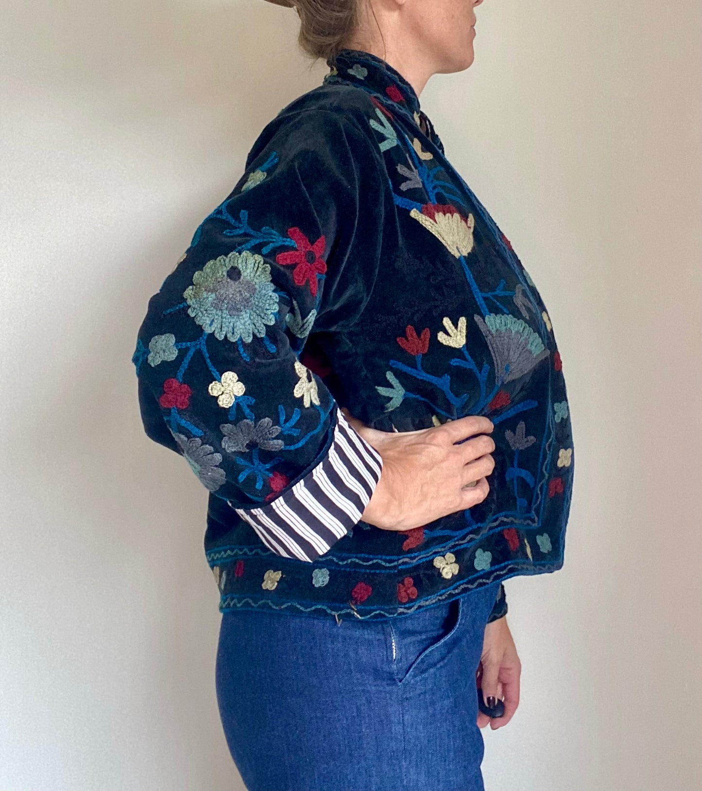 Suzani velvet jasje zwart