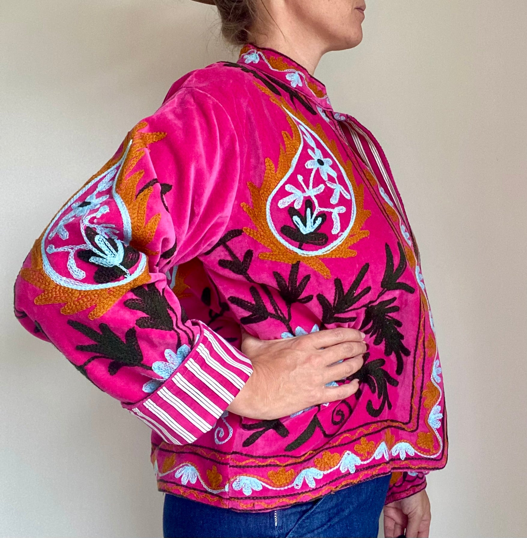 Suzani velvet jasje roze