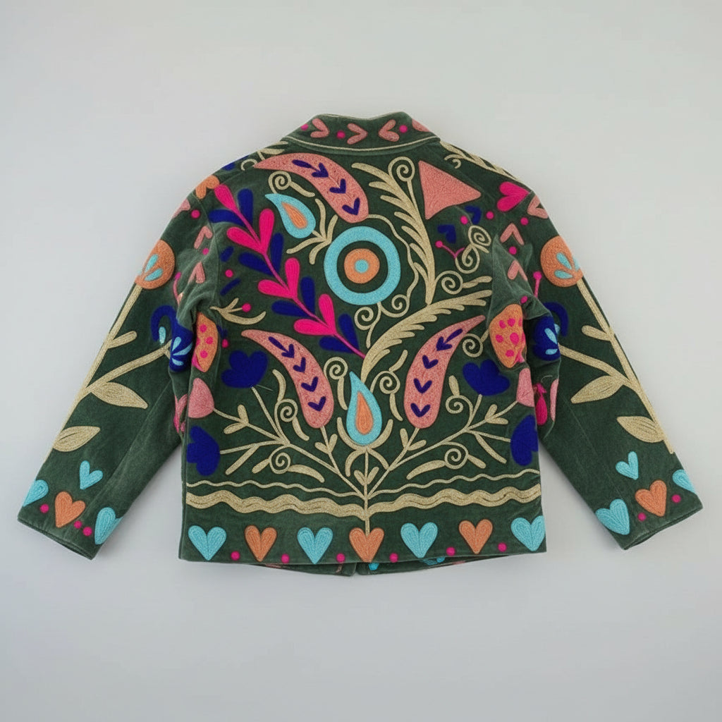 Suzani velvet jasje groen