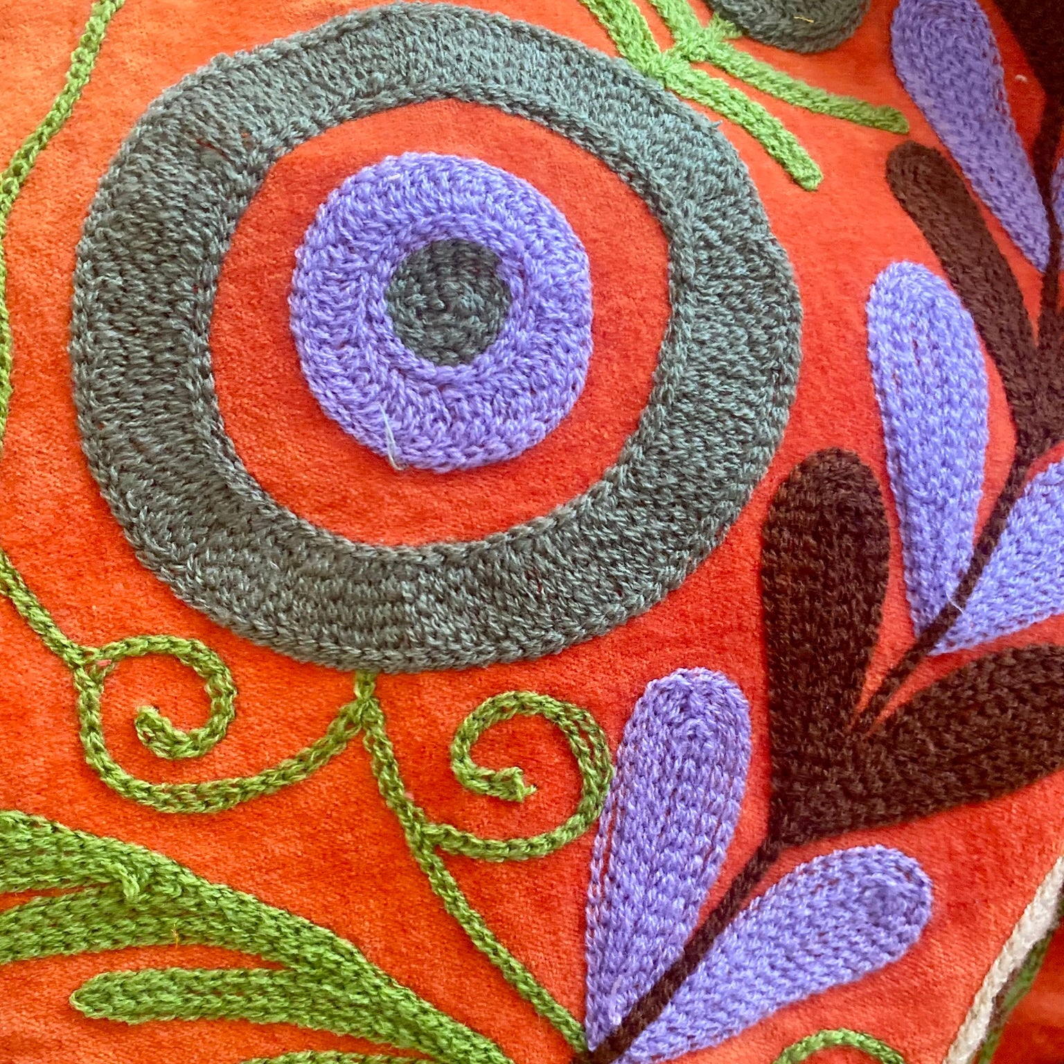 Suzani velvet jasje oranje