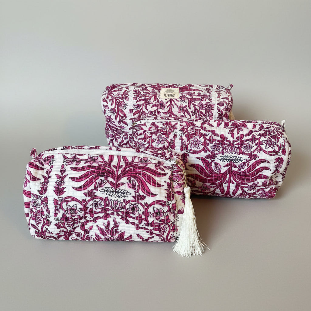 Toilettas wit met bloem