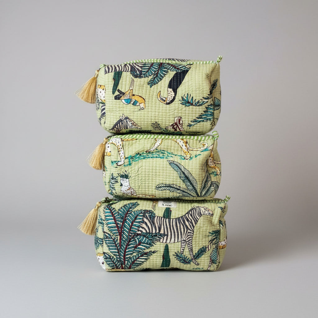 Toilettas tijger lichtgroen