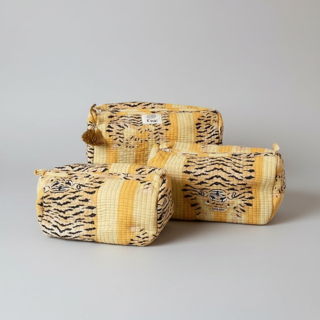 Toilettas geel tijger