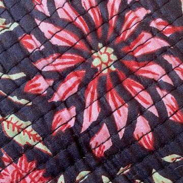 Toilettas zwart met bloemen