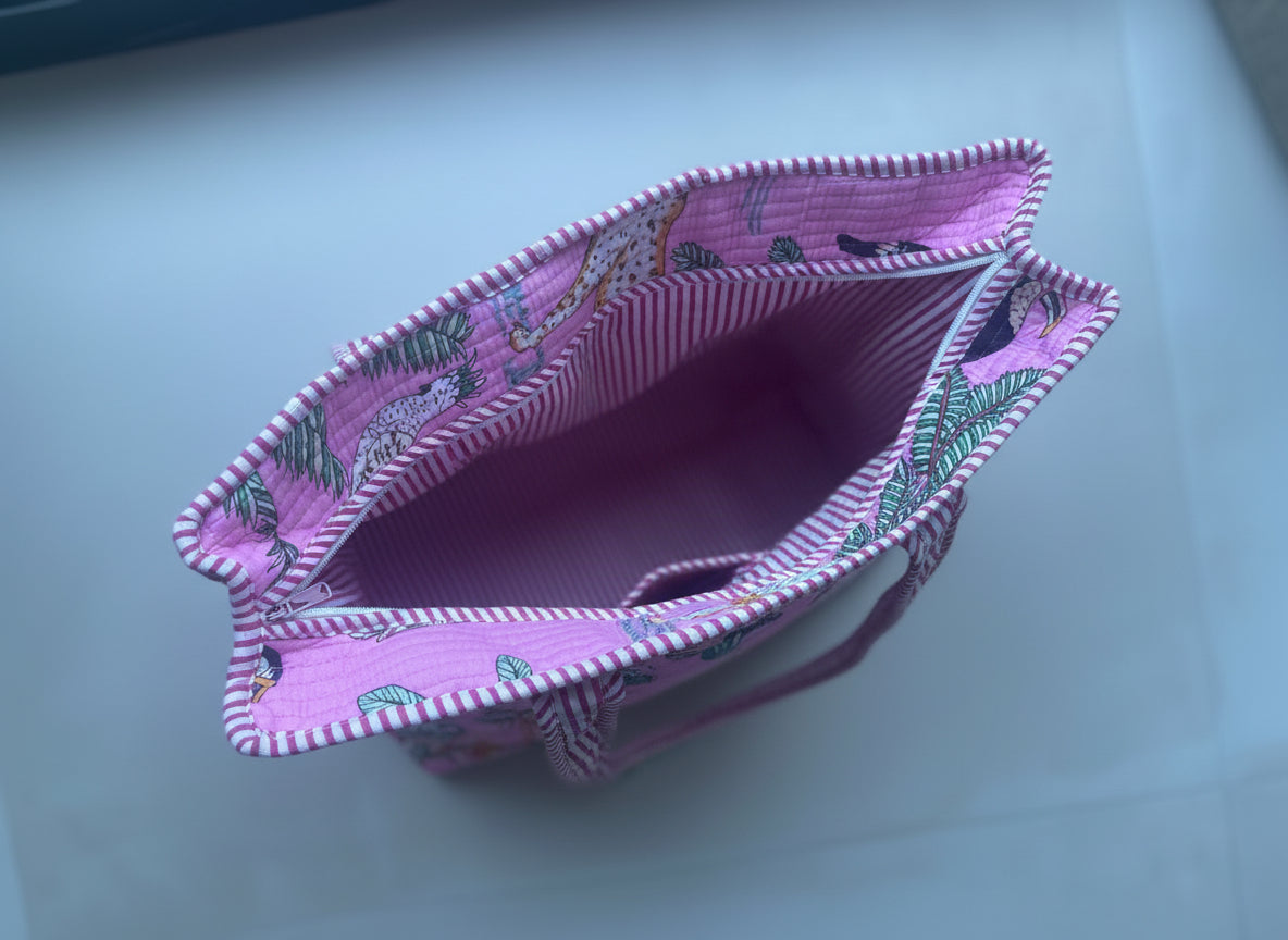 Draagtas jungle roze