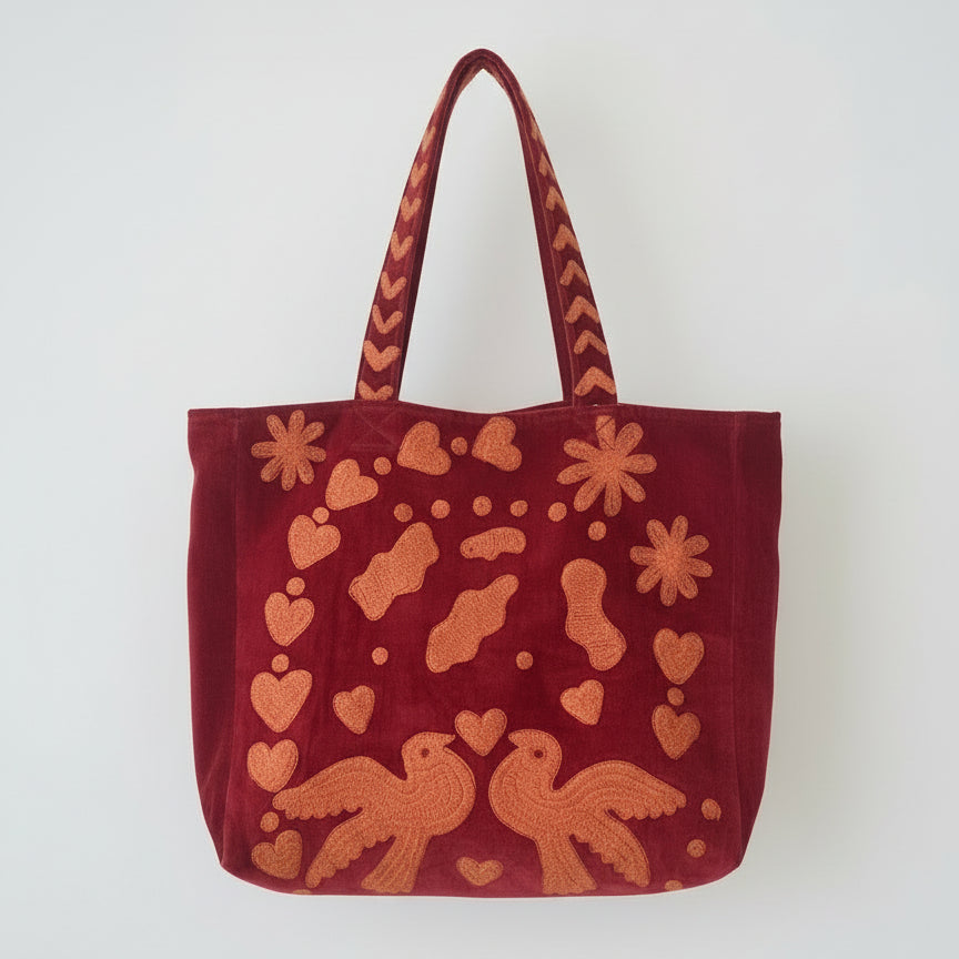 Velvet embroidery draagtas