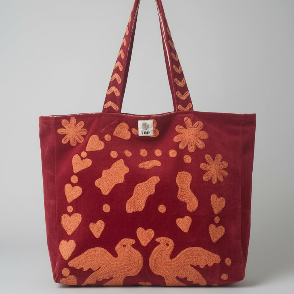 Velvet embroidery draagtas