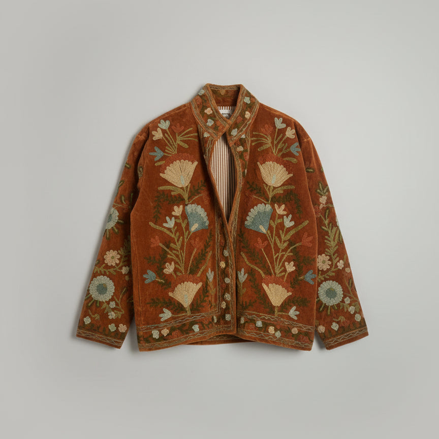 Suzani velvet jasje camel