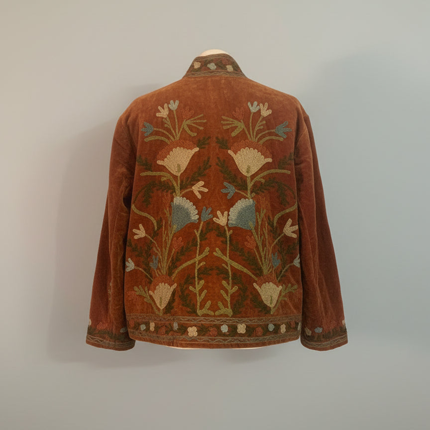 Suzani velvet jasje camel