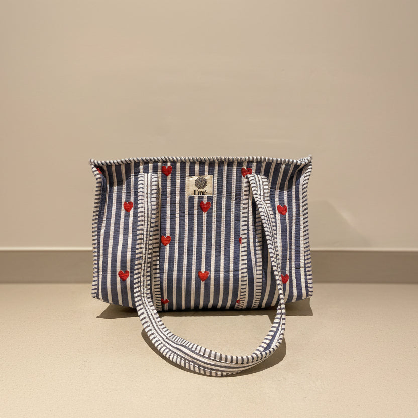 Midi draagtas grijs gestreept ❤️