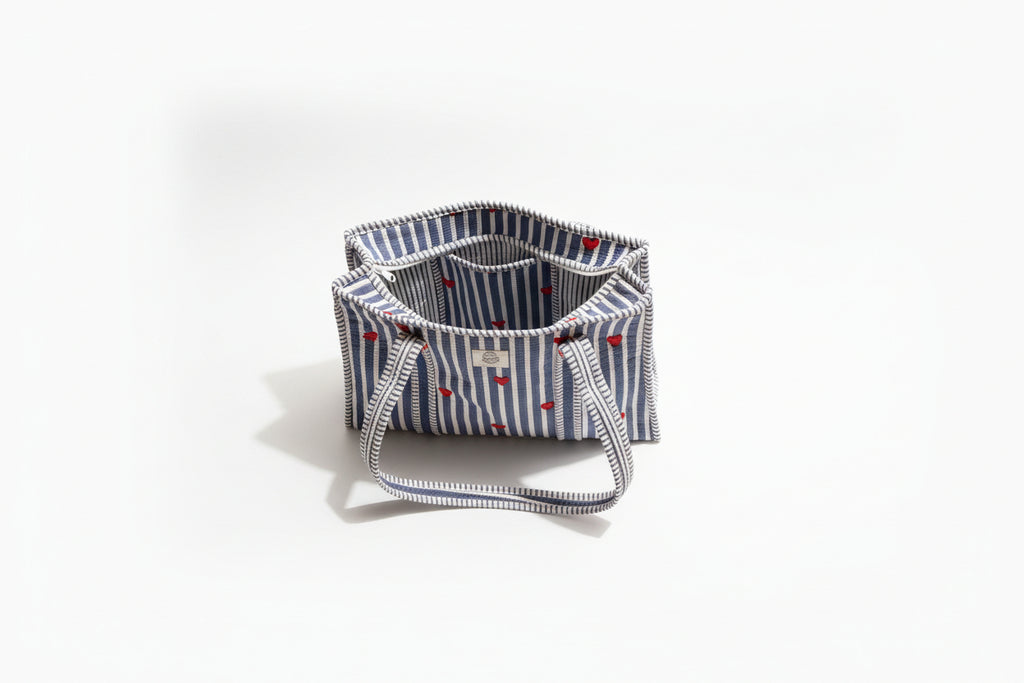 Midi draagtas grijs gestreept ❤️