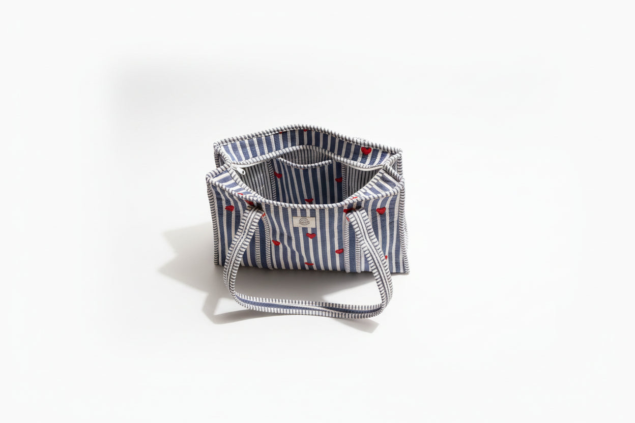 Midi draagtas grijs gestreept ❤️