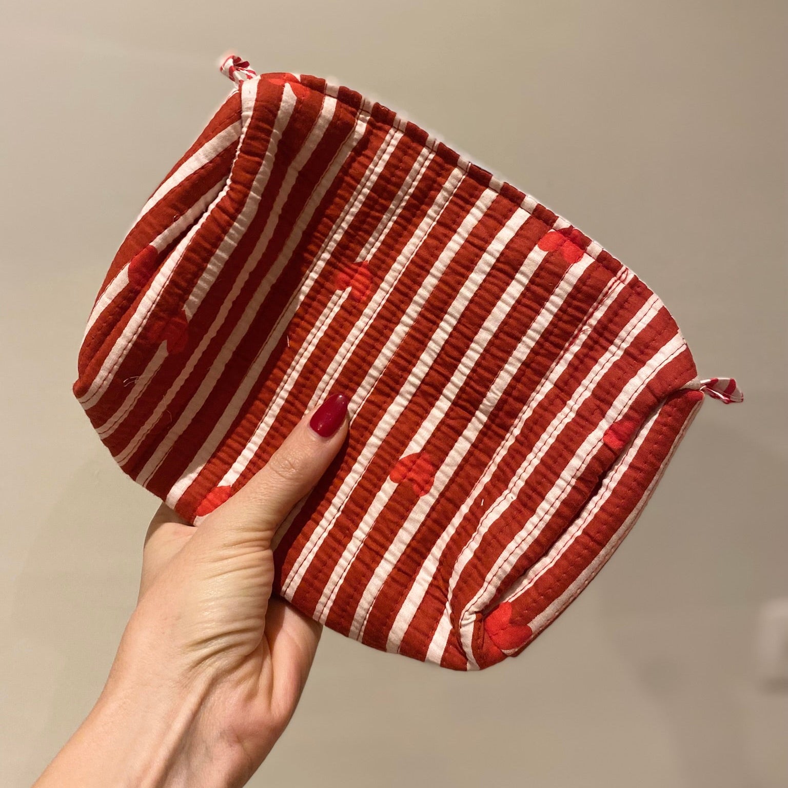 Toilettas rood gestreept ❤️