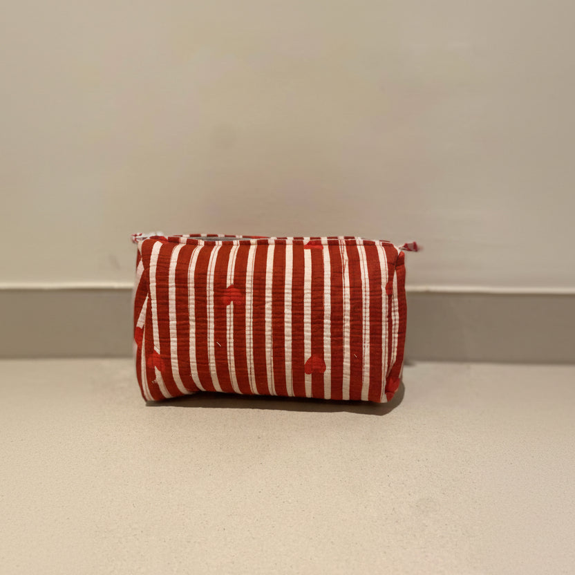 Toilettas rood gestreept ❤️