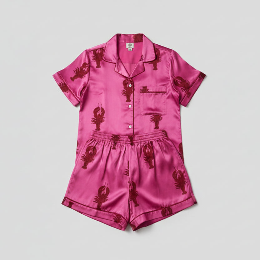 100% Katoenen zomerpyjama - Pink Lobster 🦞