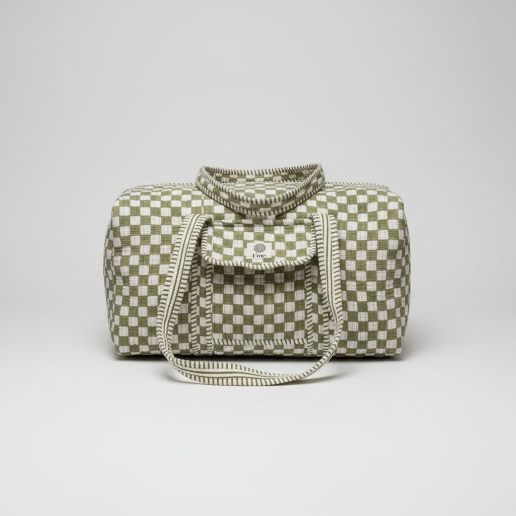 Weekendtas green checkerboard 💚