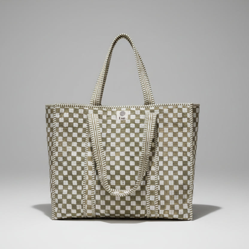 Draagtas green checkerboard 💚